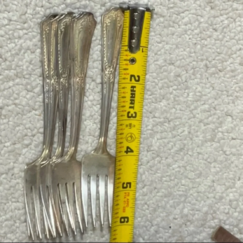 HBC9 Pat’d Set of Six Silver Plate Dessert Forks Vintage